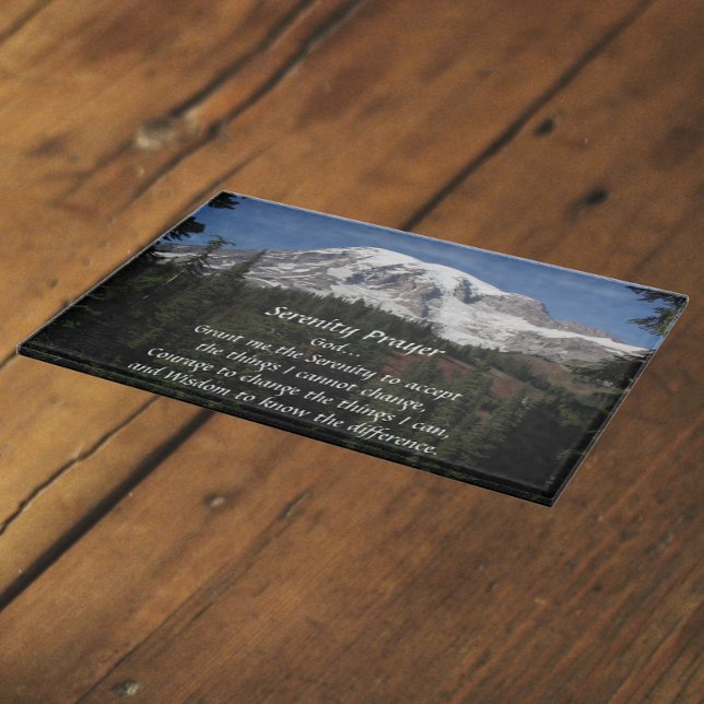 Planche À Découper Prière de sérénité inspirante Mont Rainier (In Situ)