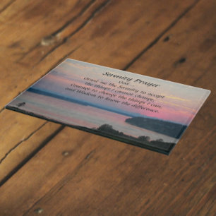 Planche À Découper Prière Serenity Coucher de soleil sur la mer rose