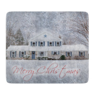 Planche À Découper Primitive Winter Snow Country Rustic Open House