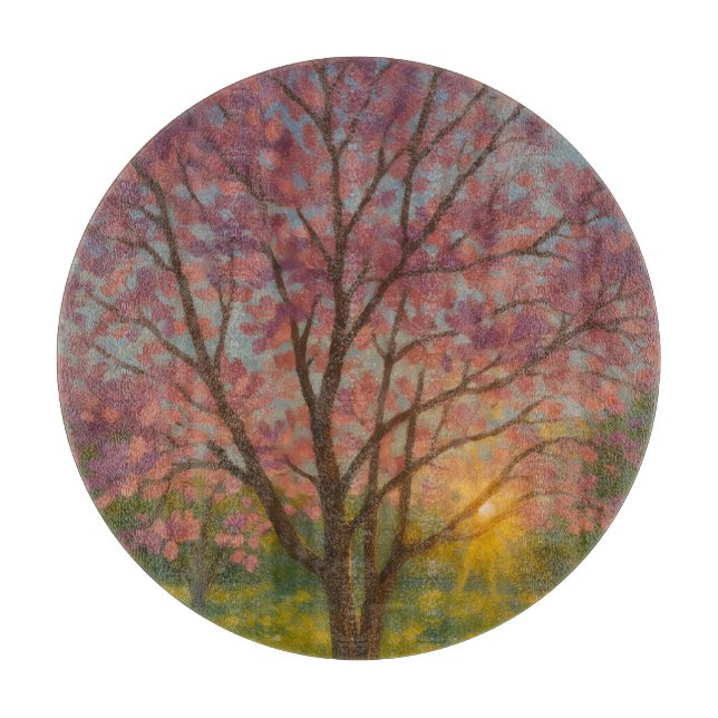 Planche À Découper Printemps Éveil - Paysage de l'arbre florissant (Devant)