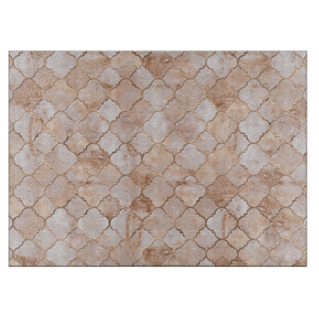 Planche À Découper Quartz marocain de pastel de motif de Quatrefoil (Devant)