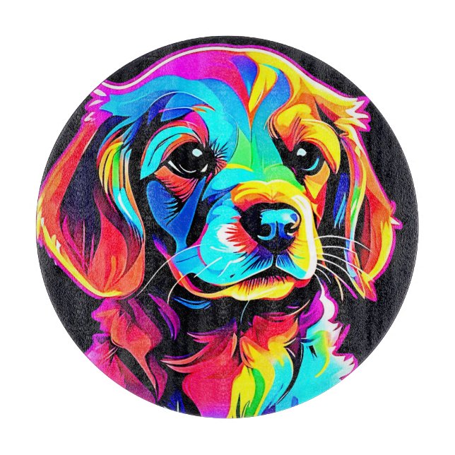 Planche À Découper Rainbow Dog Portrait Art (Devant)
