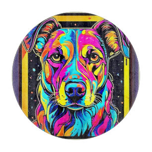 Planche À Découper Rainbow Dog Portrait Art