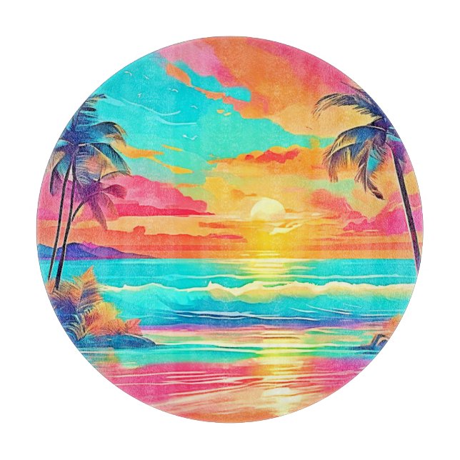 Planche À Découper Rainbow Sunset Beach (Devant)