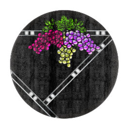 Planche À Découper Raisins Art déco en noir