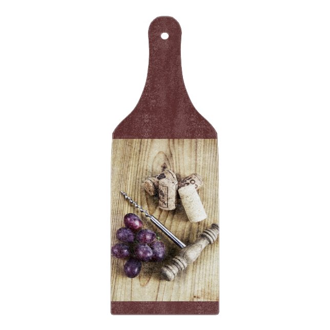 Planche À Découper Raisins, lièges et ouvreur de bouteille (Devant)