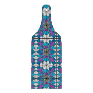 Planche À Découper Rayon en verre de teint bleu et violet
