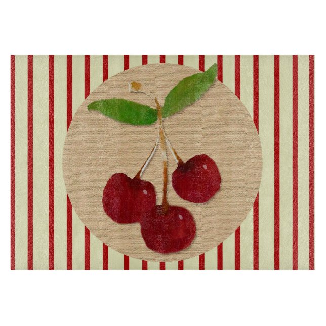 Planche À Découper Rayure de cerise (Devant)