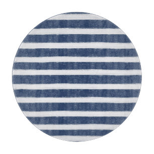 Planche À Découper Rayures de bleu marine et de blanc