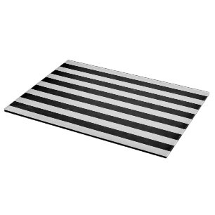 Planche À Découper Rayures noires et blanches simples et grasses
