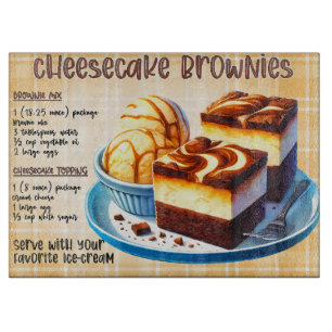 Planche À Découper Recette Brownies au gâteau au fromage