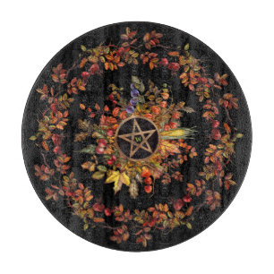 Planche À Découper Récolte Magique avec Monogramme Pentagramme