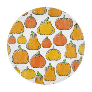 Planche À Découper récoltes citrouilles, motifs de légumes saisonnier