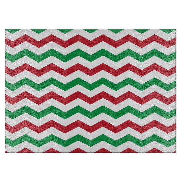 Planche À Découper Red & Green Chevron Coupe Board (Devant)