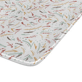 Planche À Découper Red Turquoise & Brown Feuilles et Berry Holiday