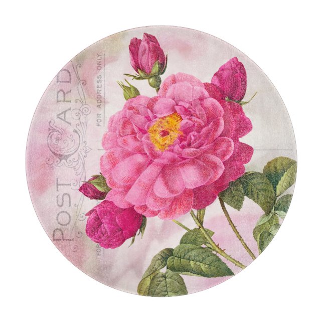 Planche À Découper Redoute Rose Rose Rose Round Cutboard (Devant)