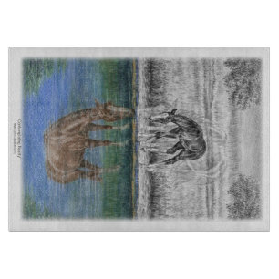 Planche À Découper Réflexion de l'eau du poulal du cheval
