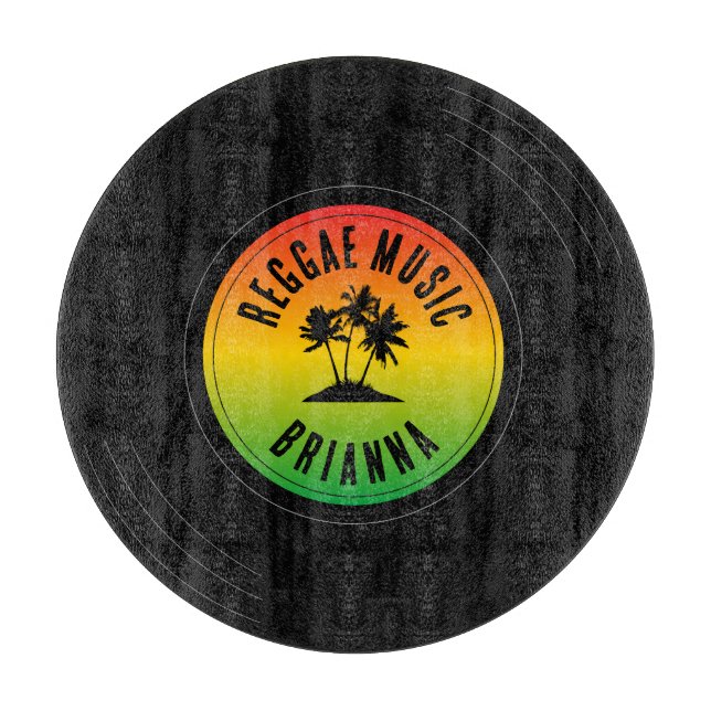 Planche À Découper Reggae Musique Vinyl Record Rasta Chef (Devant)