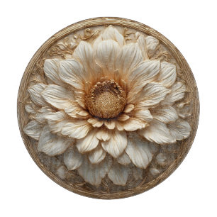 Planche À Découper Relief floral doré orné
