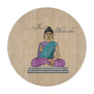 Planche À Découper Respirez la Charcuterie du Bouddha assis et calme