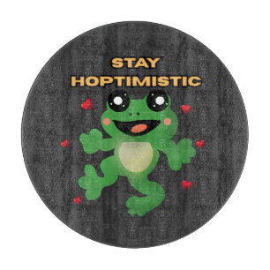Planche À Découper Restez Hoptimiste Grenouille Mignonne Pun Drôle Ca