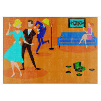 Retro Cartoon Cocktail Party Cutboard
