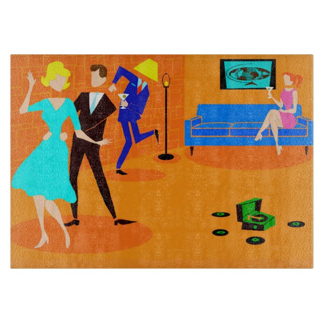Planche À Découper Retro Cartoon Cocktail Party Cutboard (Devant)