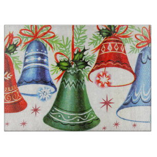 Planche À Découper Rétro coupe vintage de vacances de cloches de Noël