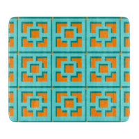 Planche à découper Retro Turquoise et Orange Trell