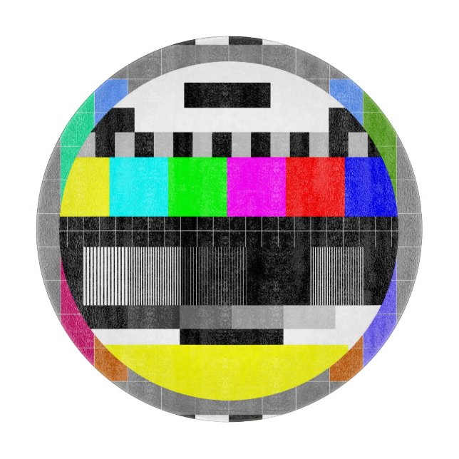 Planche À Découper Retro TV pas d'illustration de signal. (Devant)