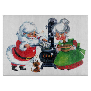 Planche À Découper rétro vintage Noël Père Noël Vacances