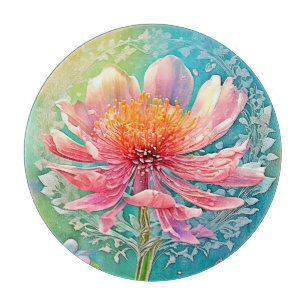 Planche À Découper Rêve papillon rose en fleur