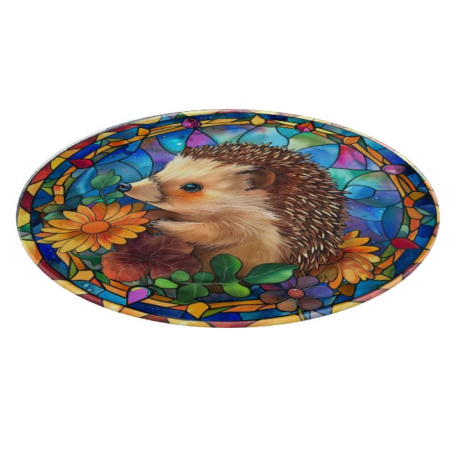 Planche À Découper Revêtement de verre tendu Hérisson Cuisine (Coin)