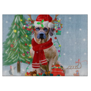 Planche À Découper Rhodesian Ridgeback Chien dans neige cadeau de Noë
