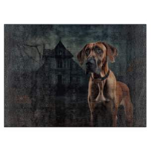 Planche À Découper Rhodesian Ridgeback Halloween effrayant
