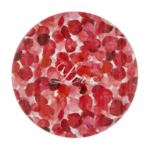 Planche À Découper Romantique Rose Rouge Petals Floral Amour