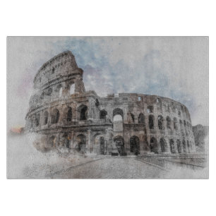 Planche À Découper Rome Italie Colisée Voyage Art Vintage
