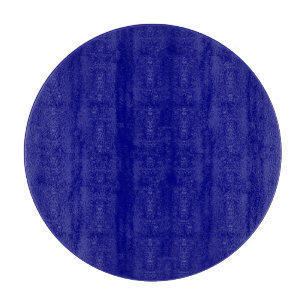 Planche à découper ronde en verre bleu marine