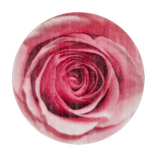 Planche à découper ronde rose