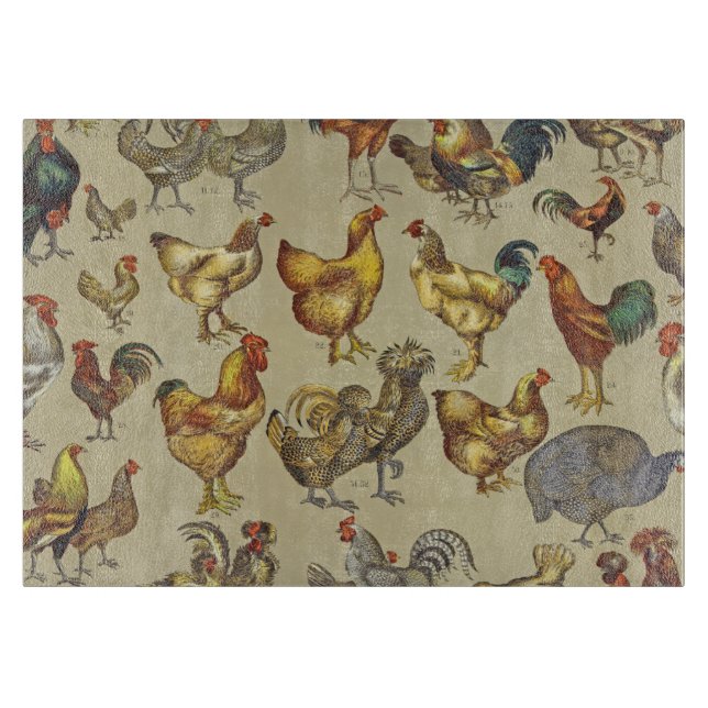 Planche À Découper Rooster Poulet de la ferme Pays Animal (Devant)