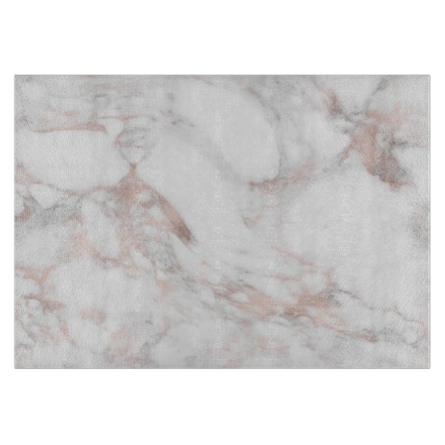 Planche À Découper Rose élégant  or Modèle Marbre blanc tendance (Devant)