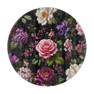 Planche À Découper Rose en velours noir