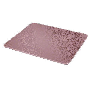 Planche À Découper Rose géométrique de motif d'or rose élégant
