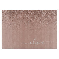 Rose Gold Rouge Pastel Paillettes Monogramme Fémin