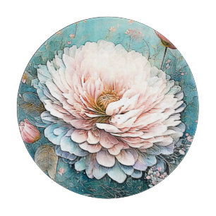 Planche À Découper Rose Gold Turquoise Bloom Art