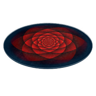 Planche À Découper Rose Kaleidoscope rouge + votre idée