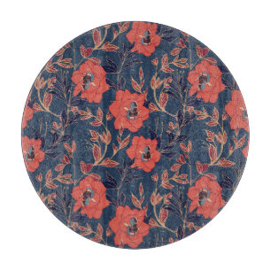 Planche À Découper Roses rouges Peonies Arrière - plan foncé