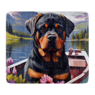 Planche À Découper Rottweiler sur une pagaie : Une aventure pittoresq