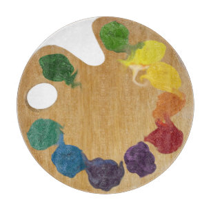 Planche À Découper Roue de couleur artistique de palette