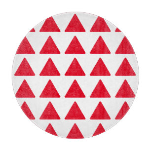 Planche À Découper Rouge Blanc Triangle Motif Art moderne